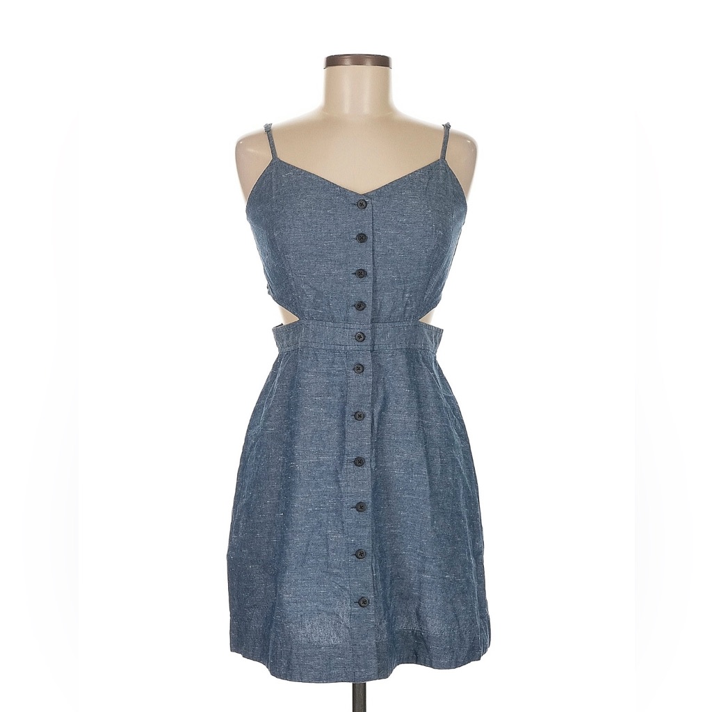 Madewell Blue Sleeveless Sundress Midi